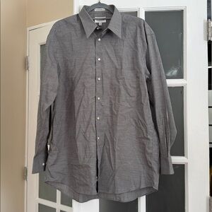 Men’s Alfani Long Sleeve Buttone Down Dress Shirt  Gray